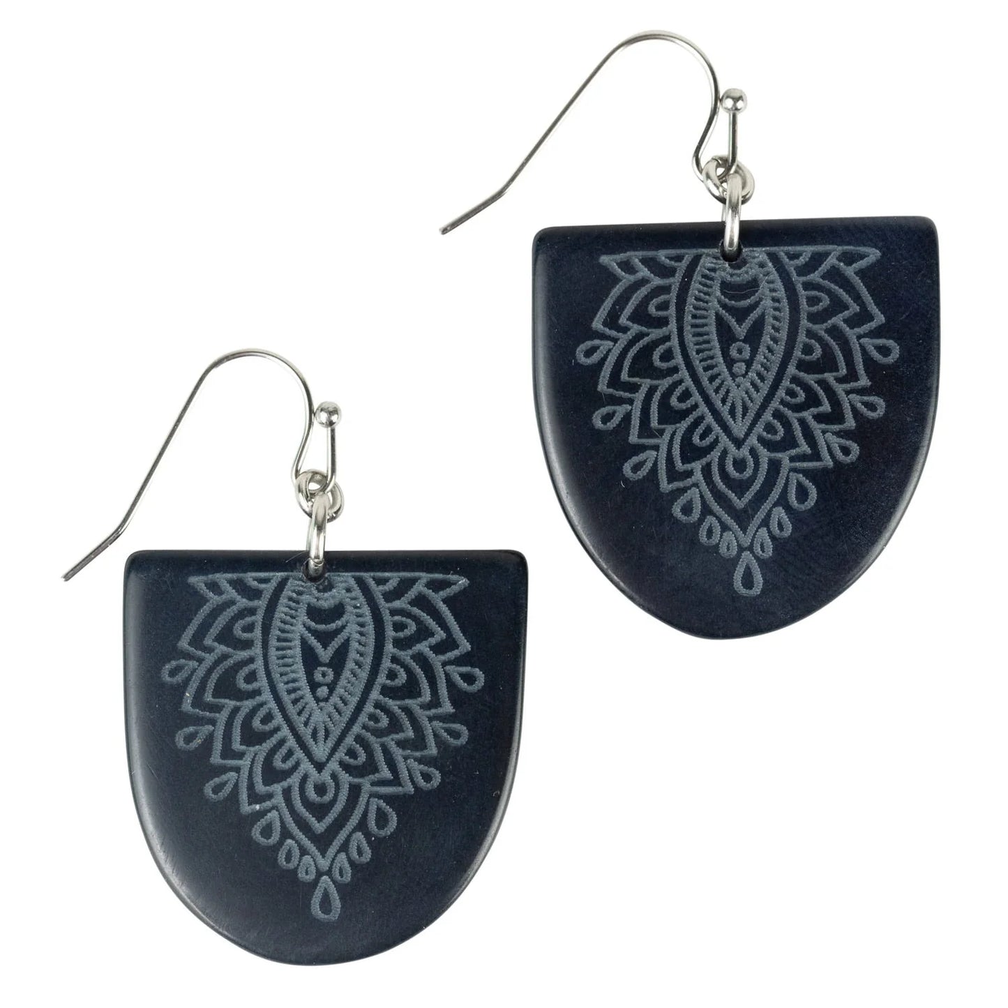 Navy Tagua Earrings