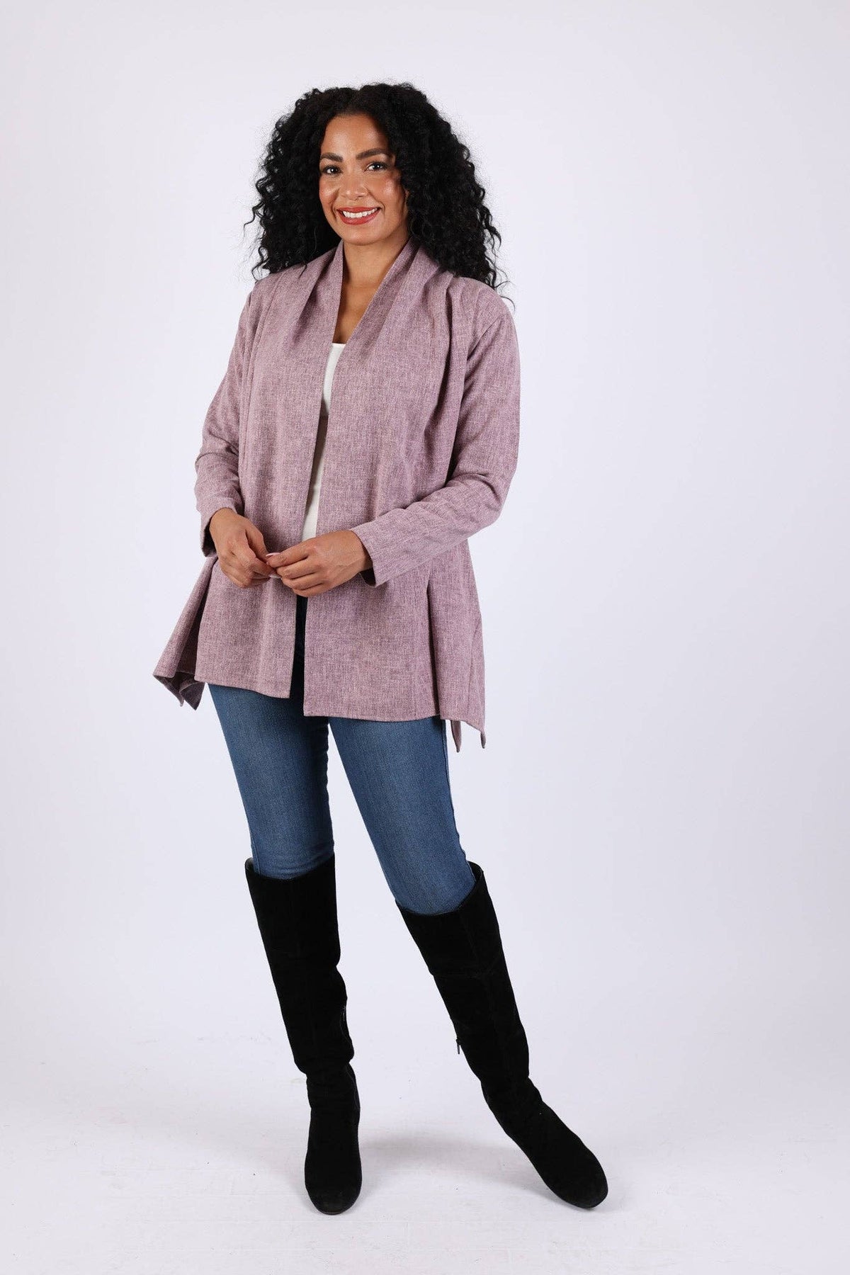 Lavender Cotton Flared Cardigan