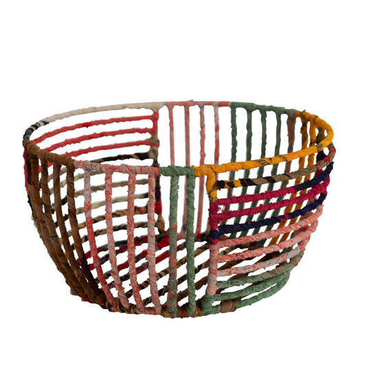 Fabric Wrapped Wire Basket