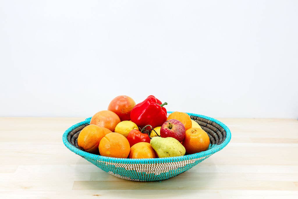 Multi-Color Sweet Grass Wall Basket / Bowl - Large