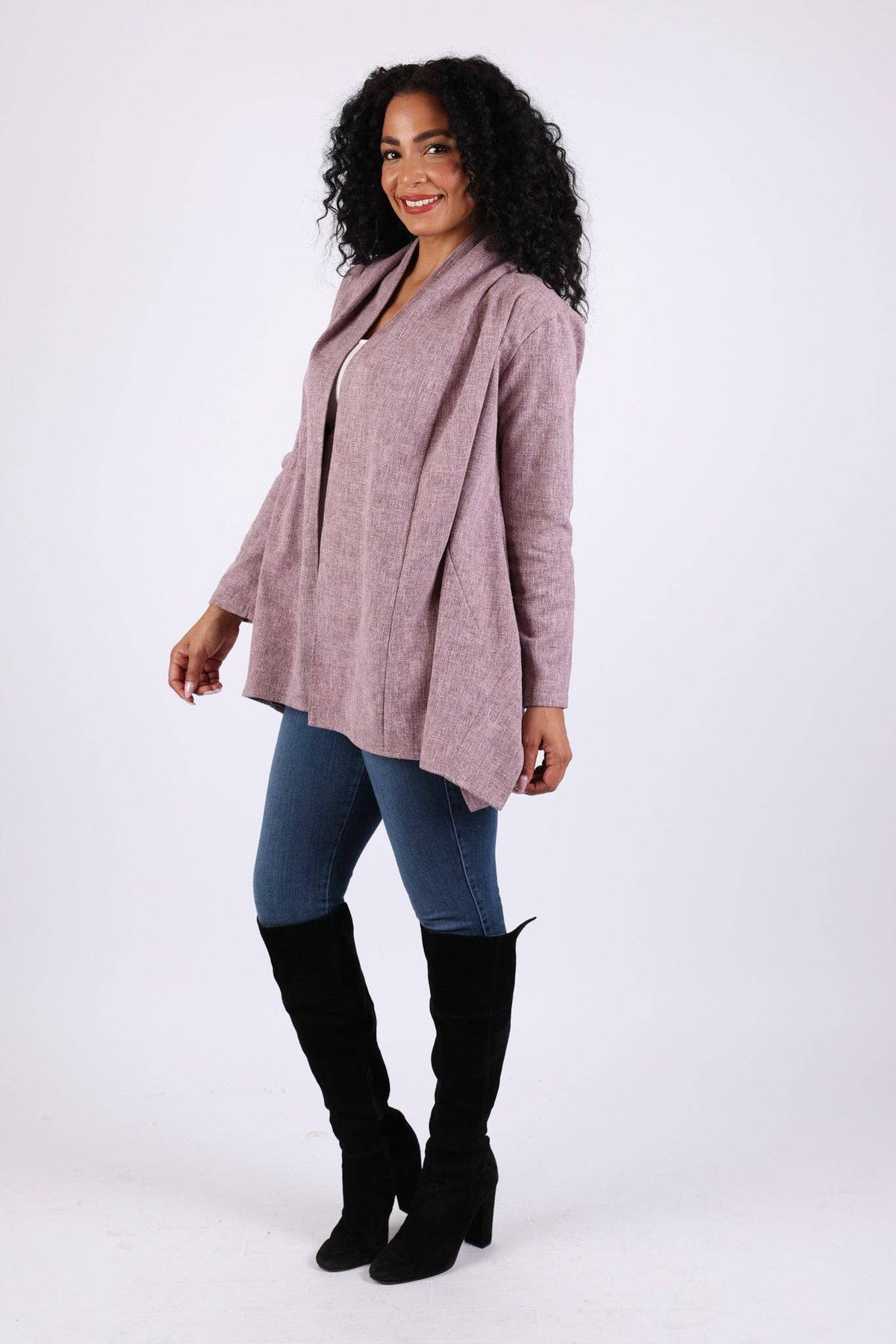 Lavender Cotton Flared Cardigan