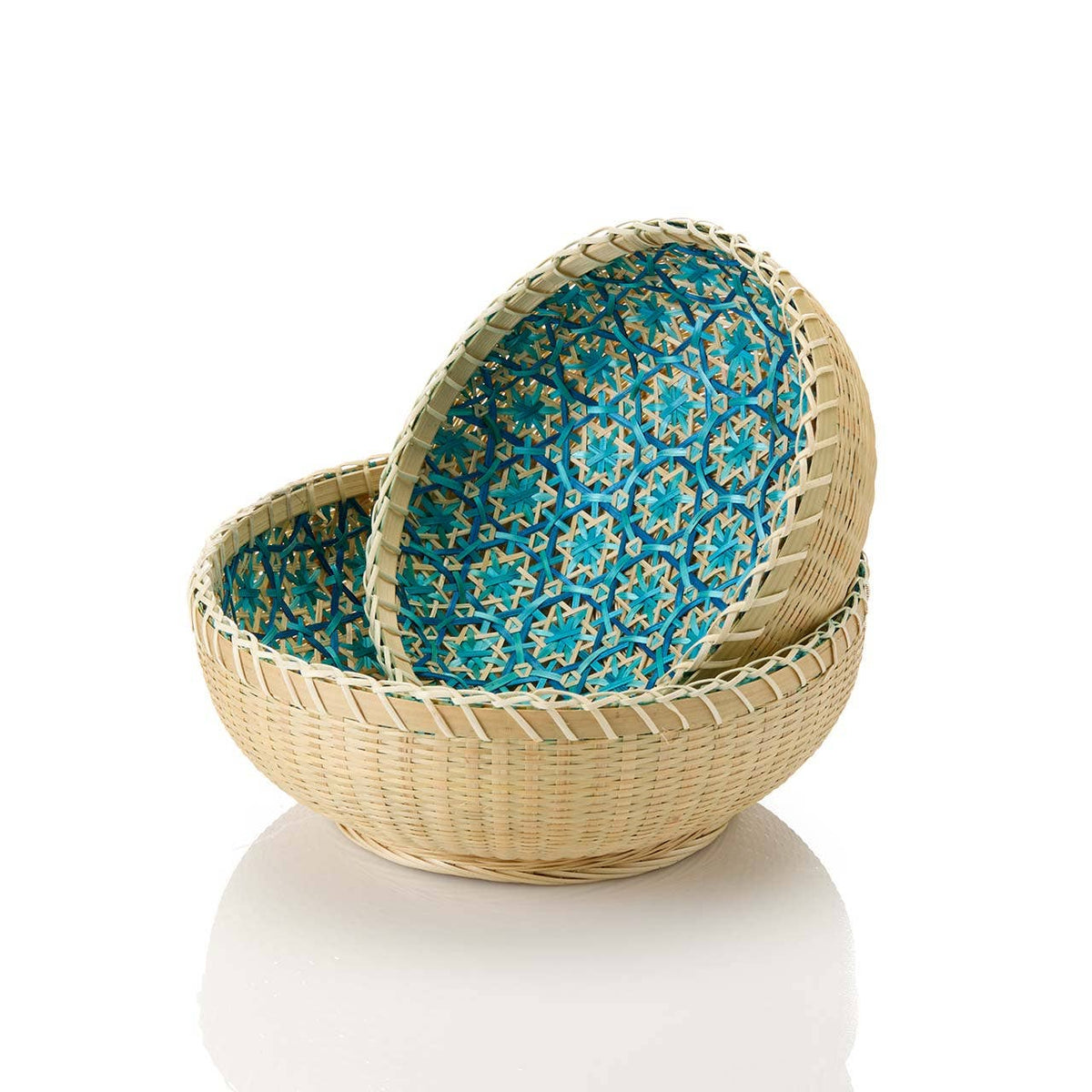 Woven Bamboo Basket Bowls - Medium