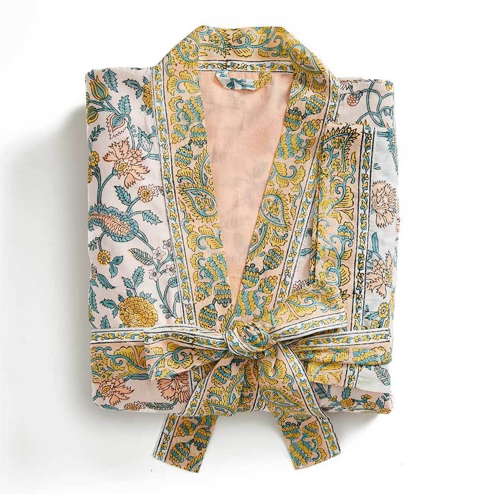Cotton Ahana Block Print Short Robe