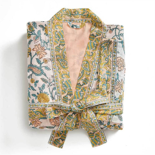 Ahana Block Print Short Robe