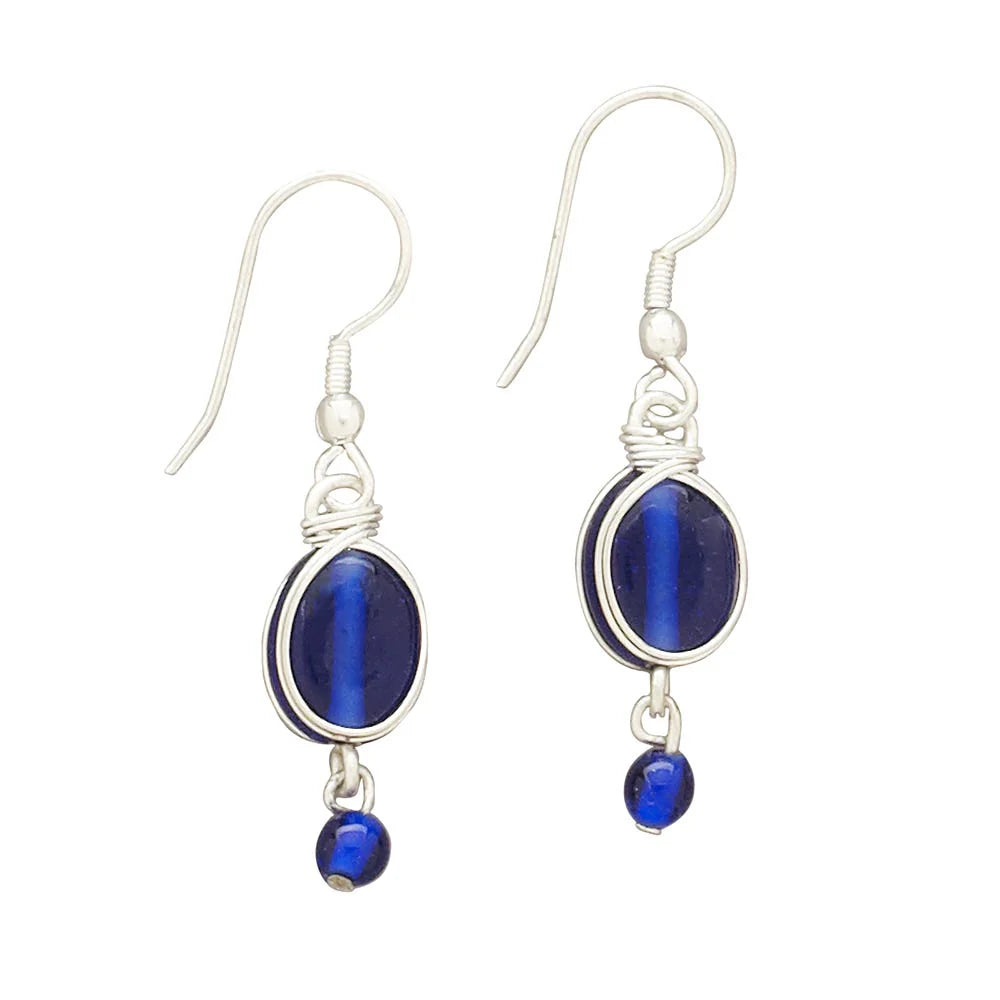 Azure Glass Bead Earrings