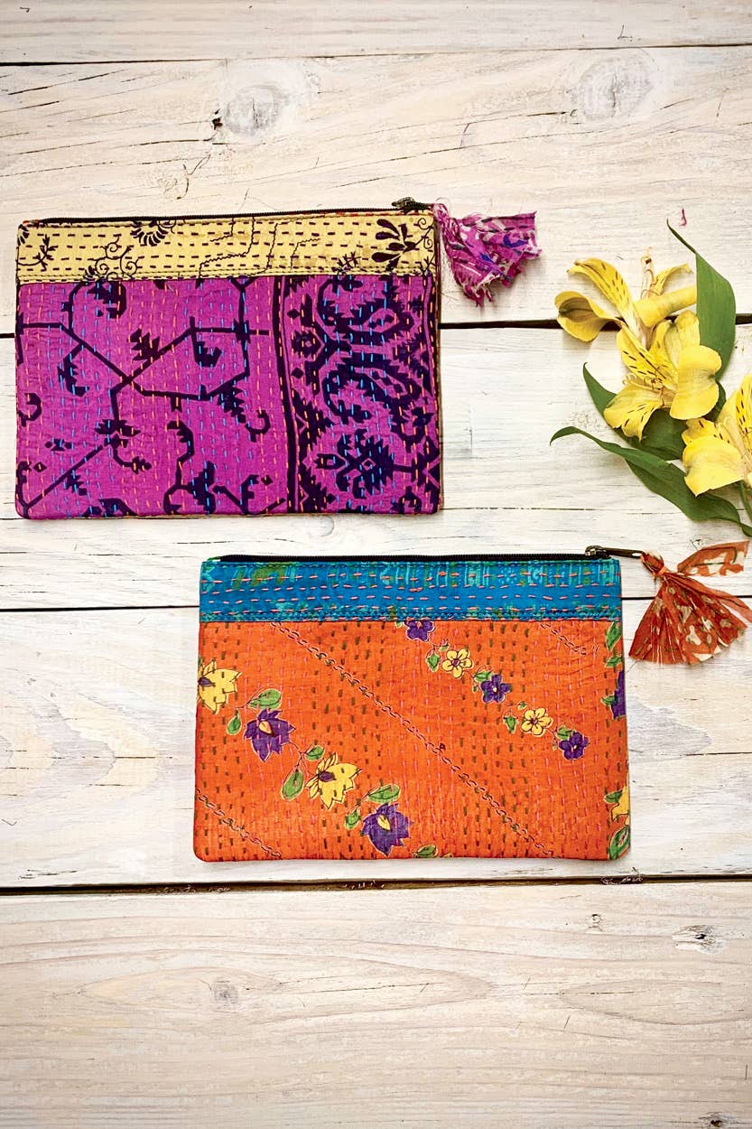 Kantha Accessory Pouch