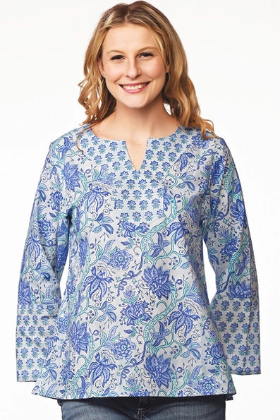 Sky Blue & Aqua Block Print Tunics