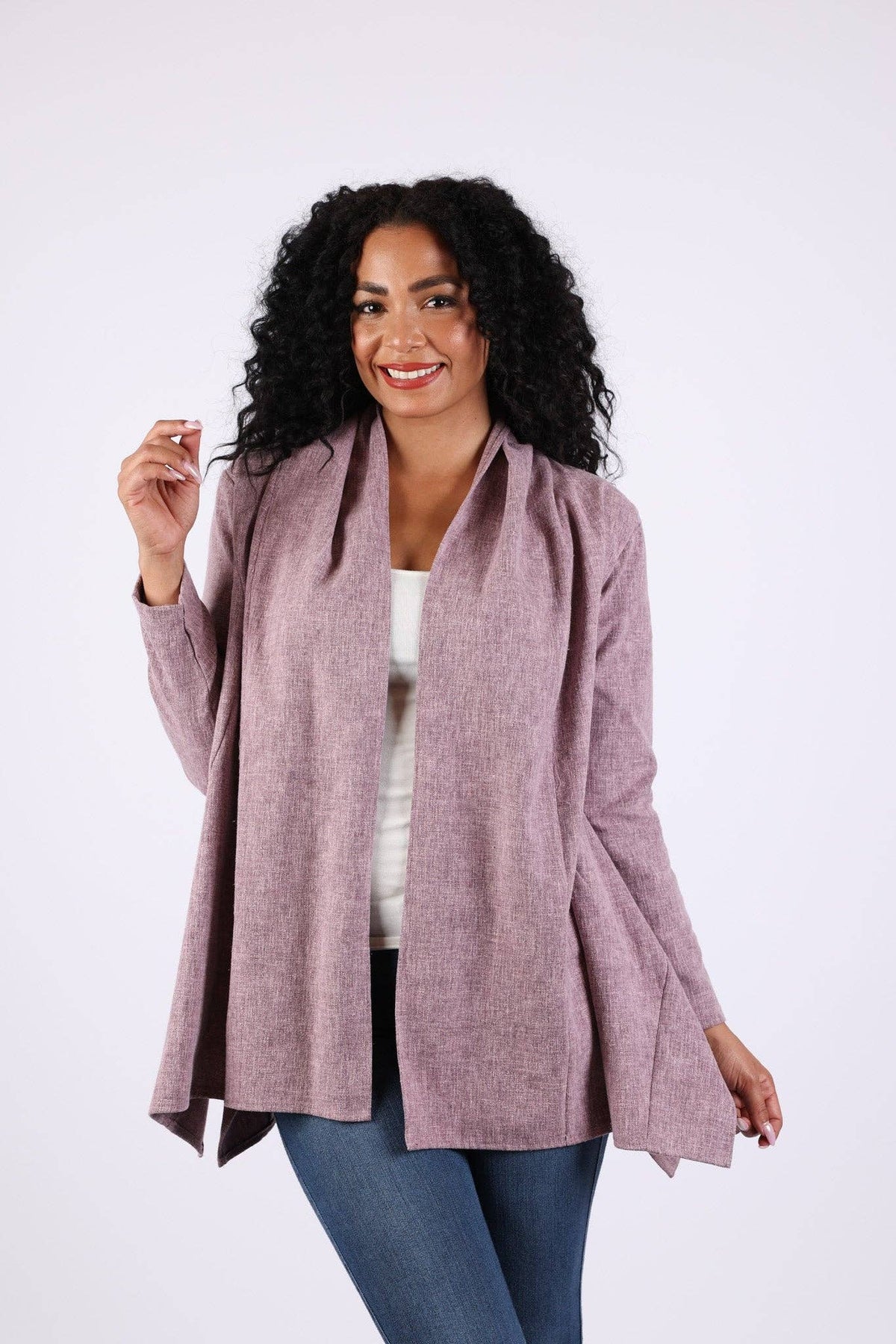 Lavender Cotton Flared Cardigan