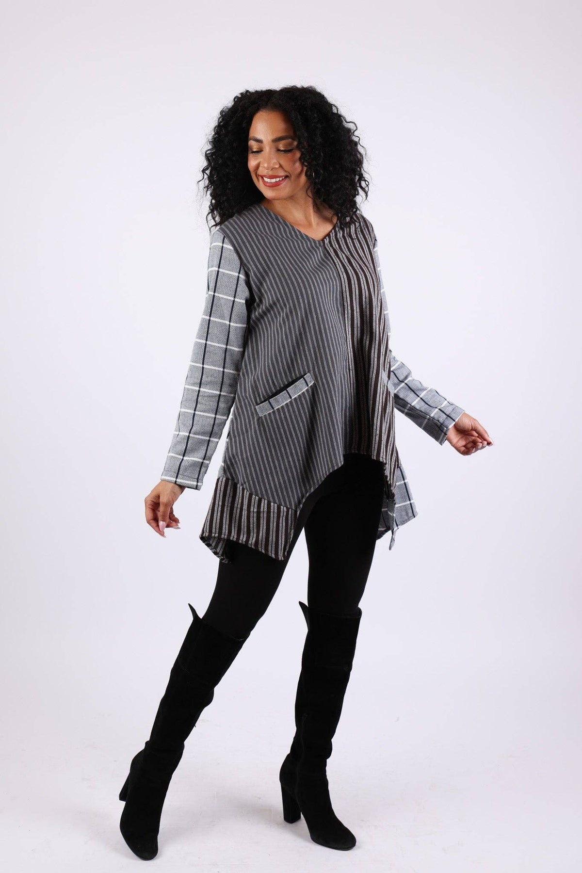 Black and White Patchwork Tunic