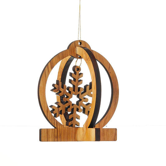 Olivewood Snowflake Ornament