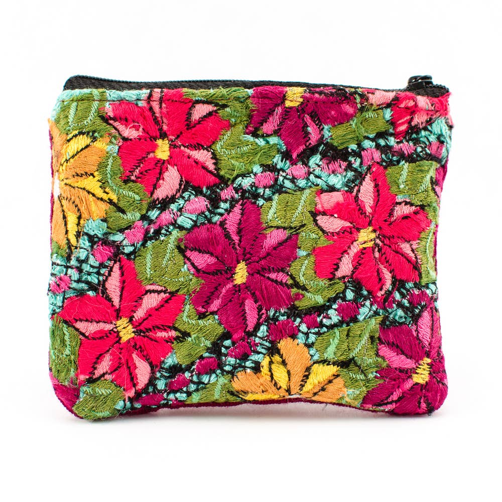 Embroidered Flower Coin Purse