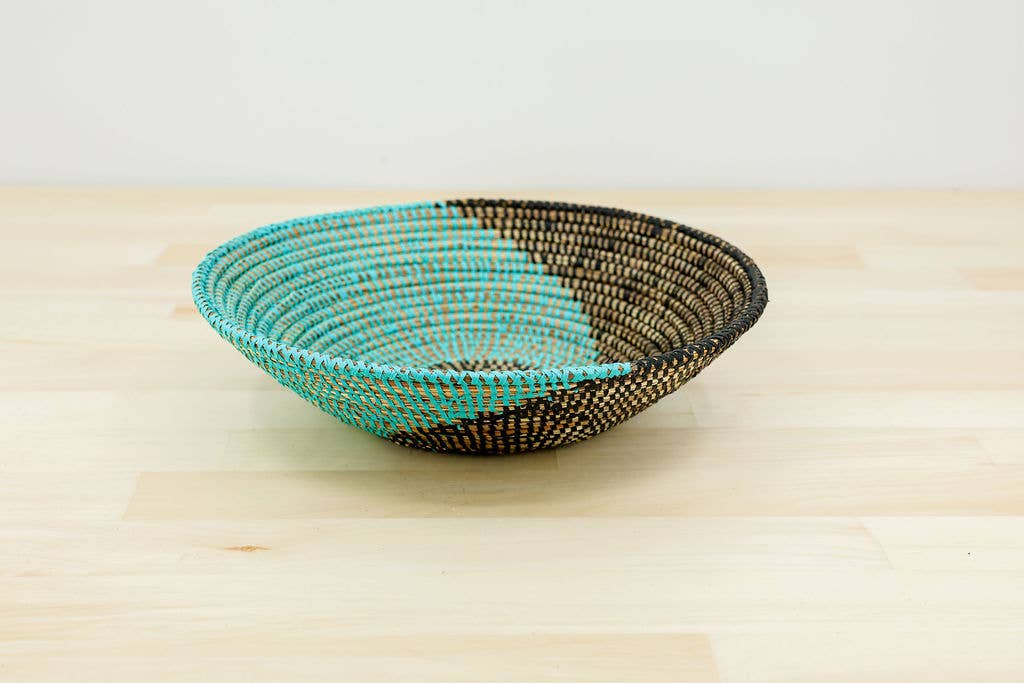 Multi-Color Sweet Grass Wall Basket / Bowl - Medium