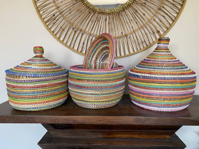 Small Lidded Sweet Grass Basket
