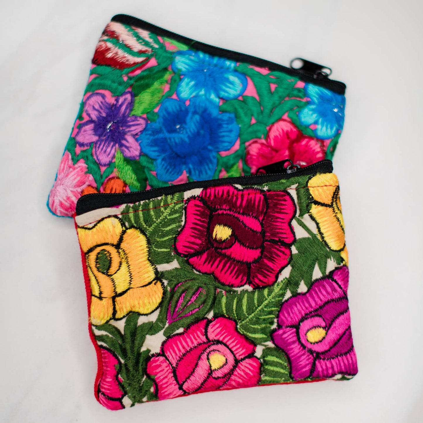 Embroidered Flower Coin Purse