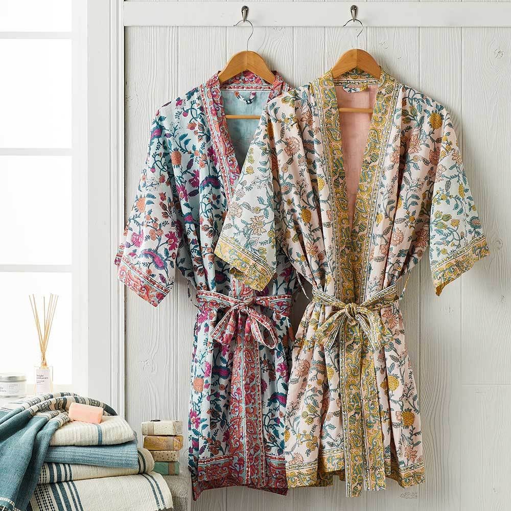 Cotton Ahana Block Print Short Robe