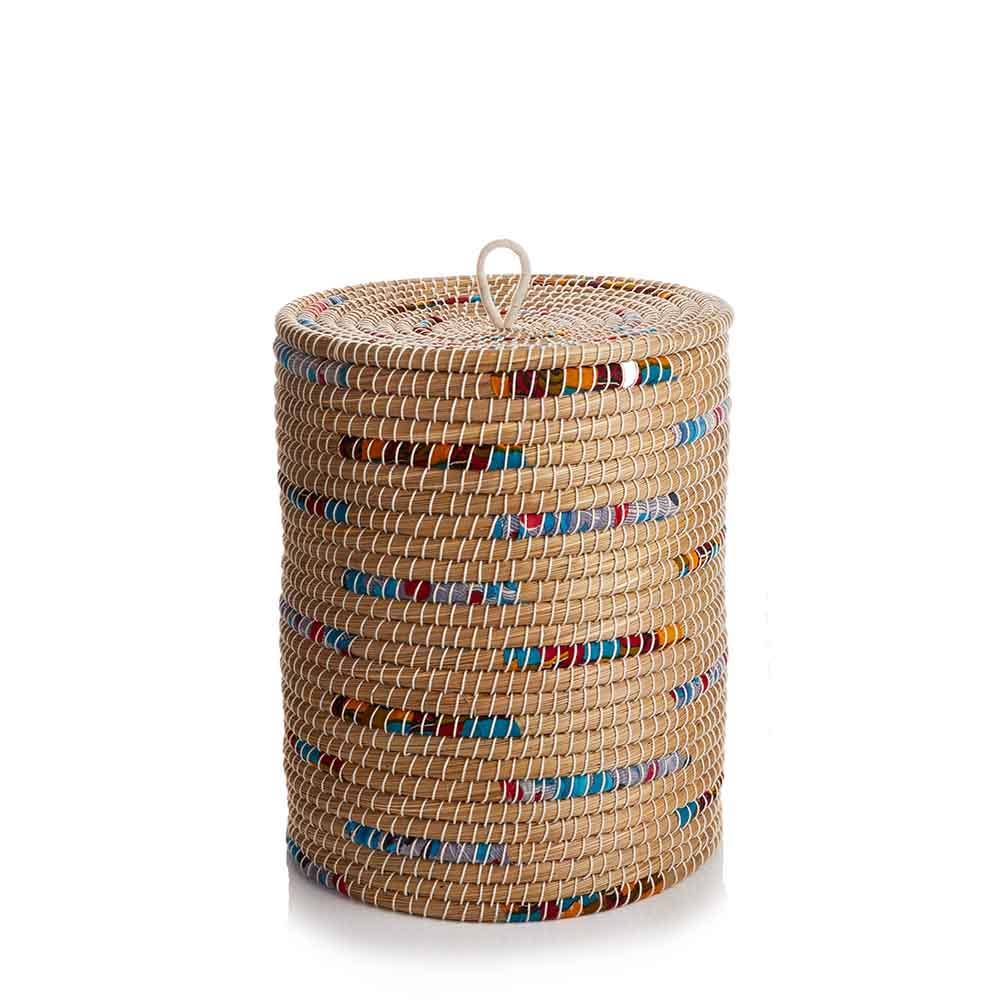 Chindi Stripe Laundry Basket